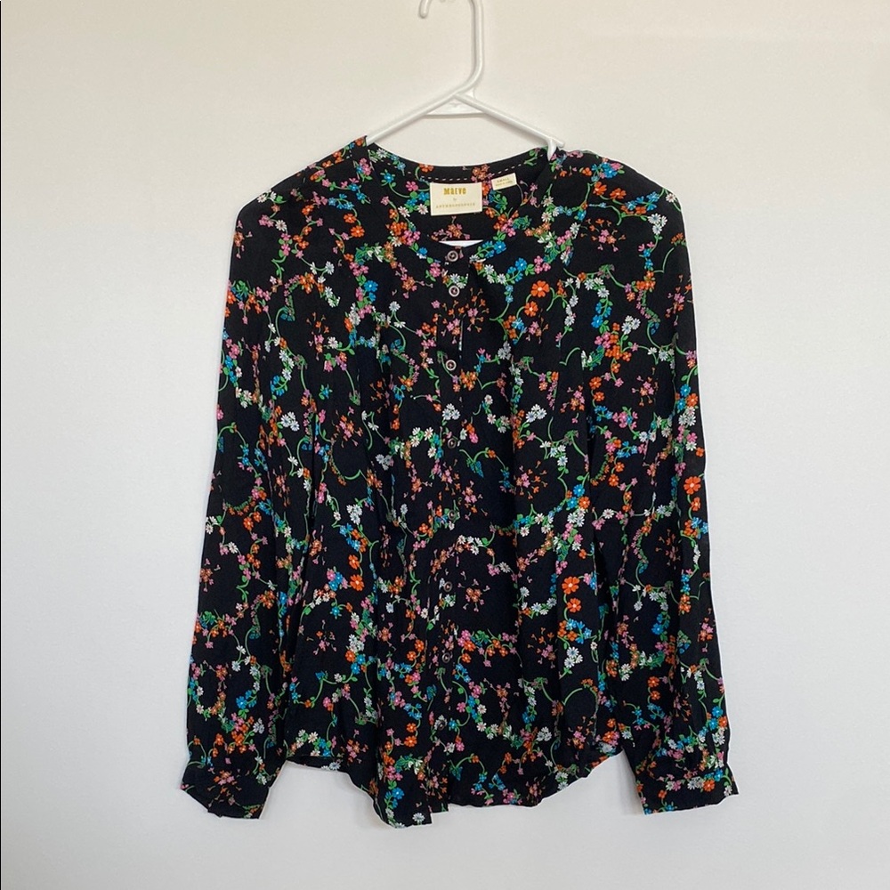 Maeve by Anthropologie Relaxed Floral Blouse